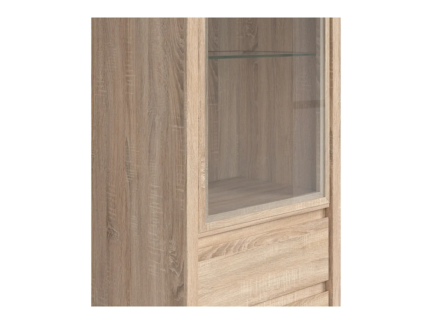 Outlet Petits-Meubles Soren Wood Armário expositor de 1 porta e 2 gavetas Natural claro