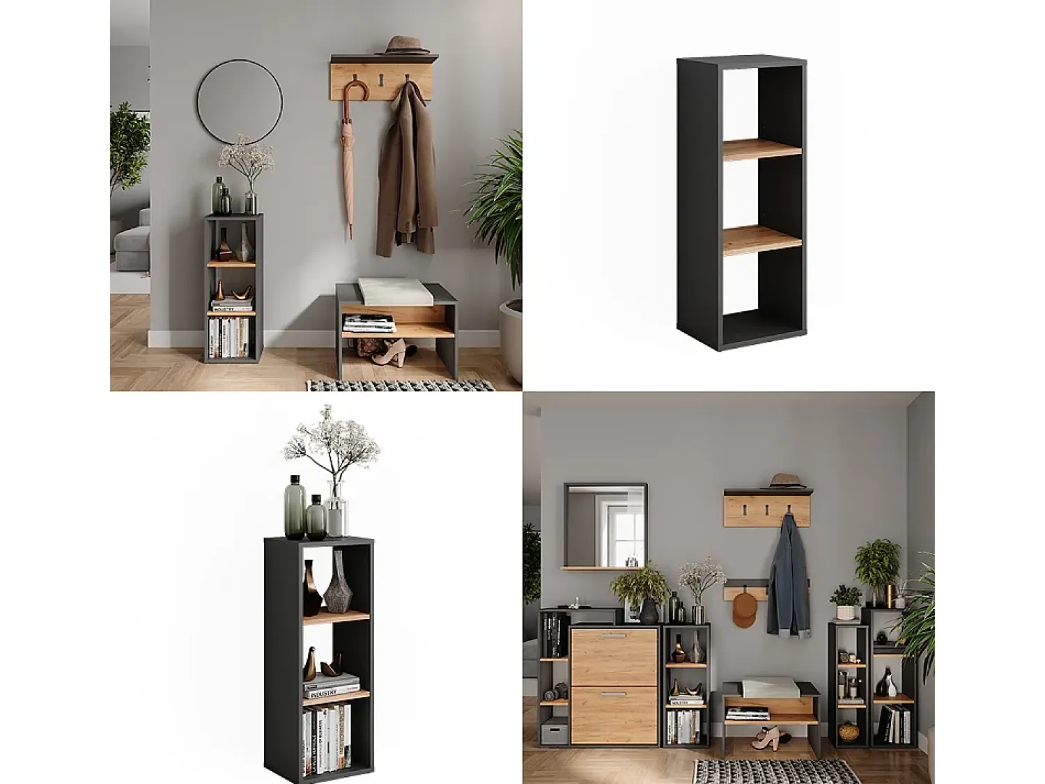 Hot Vicco Standregal carvalho antracite/goldkraft 30x24x80.1 orlando Cinza antracite