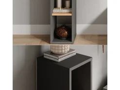 Prateleira|Vicco Standregal carvalho antracite/goldkraft 21.6x24x80.1 orlando Cinza antracite