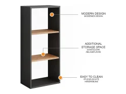 Prateleira*Vicco Standregal carvalho antracite/goldkraft 40x24x90.5 orlando Cinza antracite