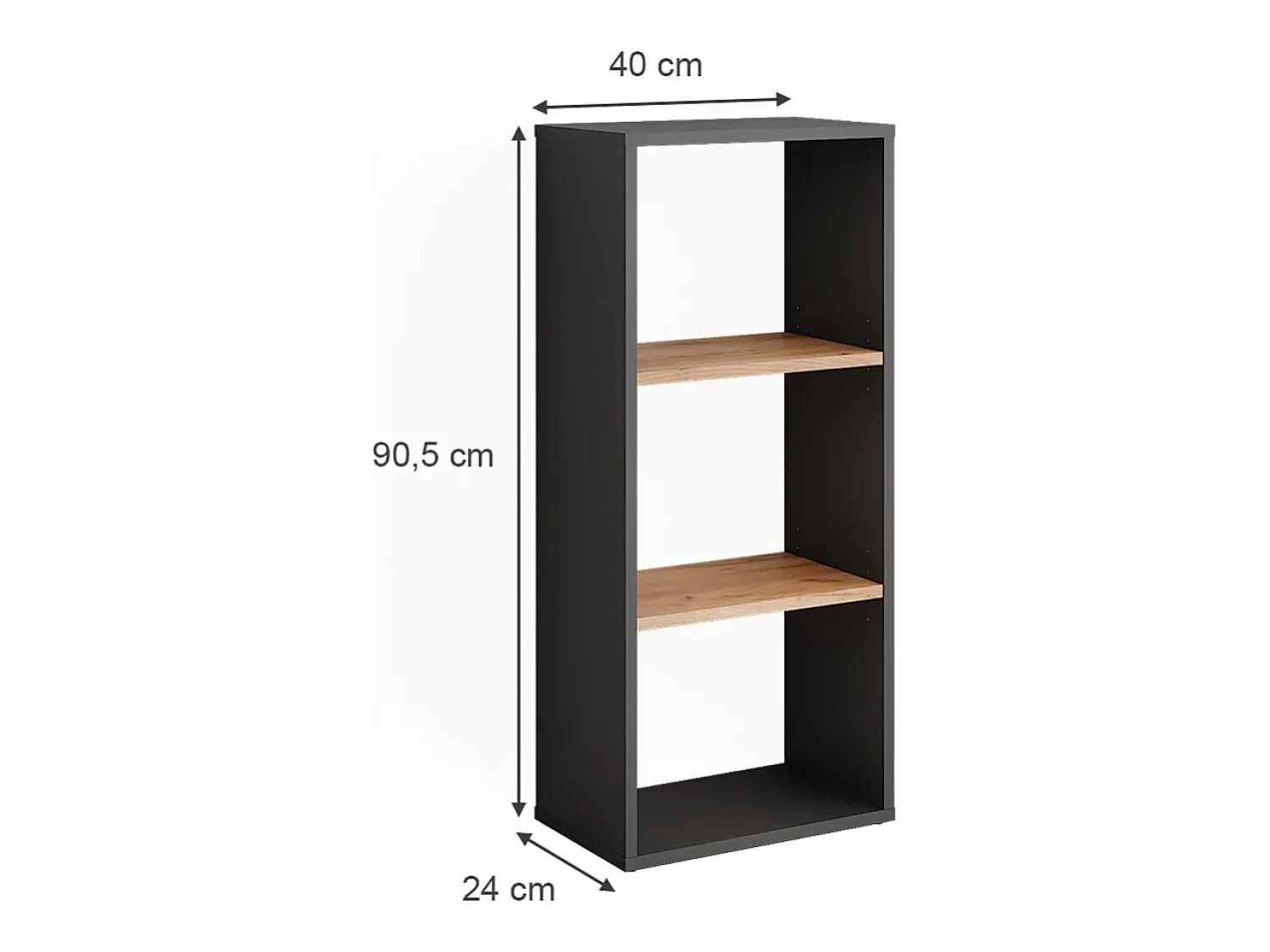 Prateleira*Vicco Standregal carvalho antracite/goldkraft 40x24x90.5 orlando Cinza antracite