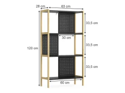 Prateleira*Vicco Standregal 63x28x120 elvia Preto