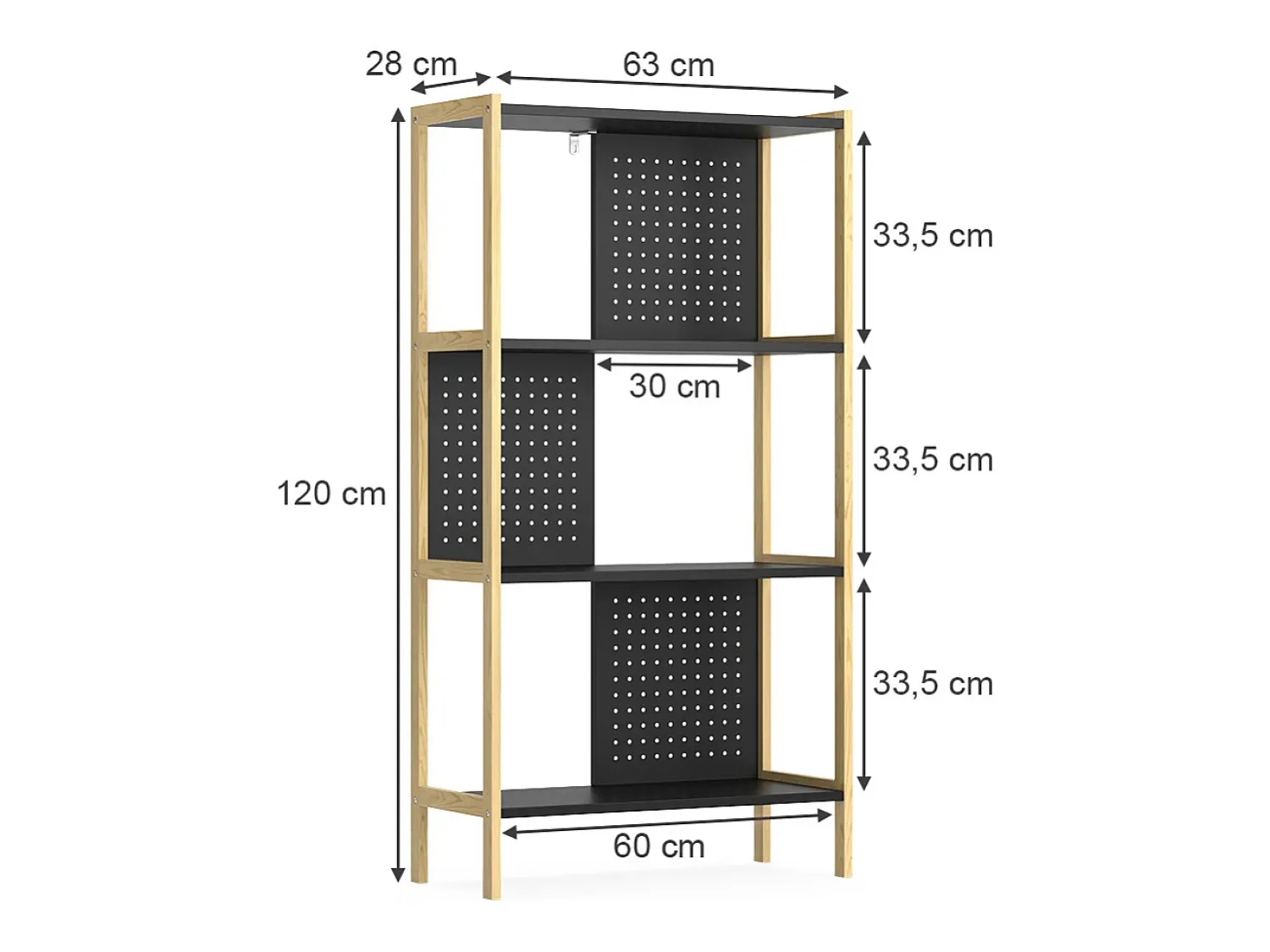 Prateleira*Vicco Standregal 63x28x120 elvia Preto