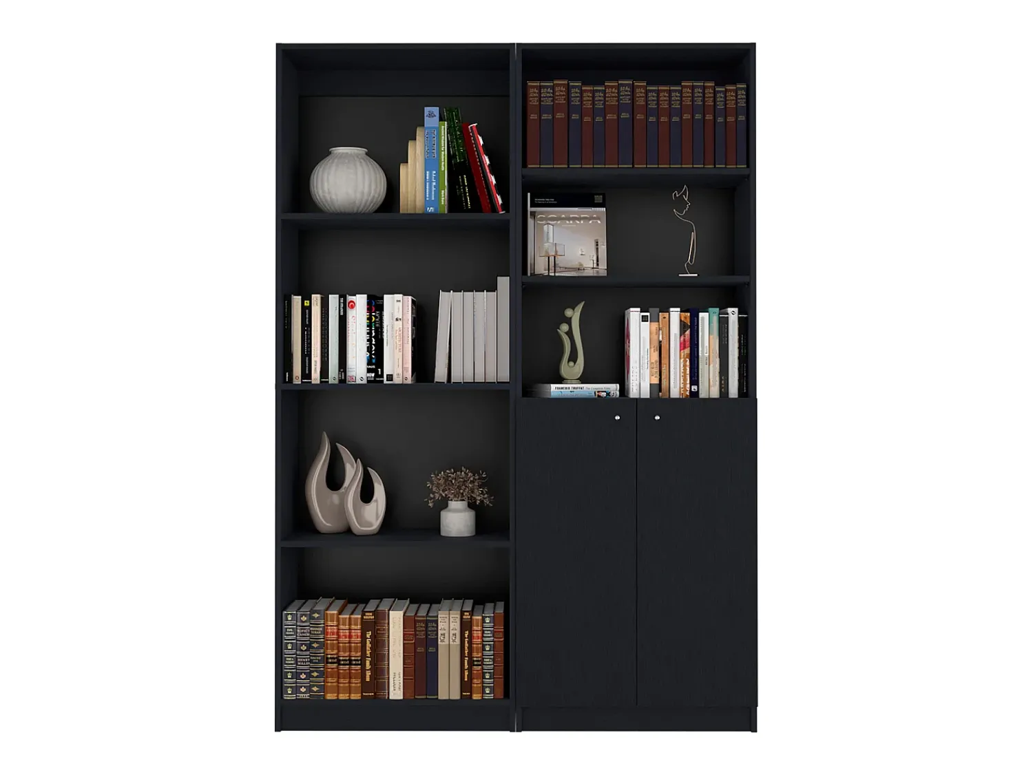 Biblioteca|TuHome Sunnyside Conjunto de Sala 2 Peças com 2 Bibliotecas Castanho chocolate