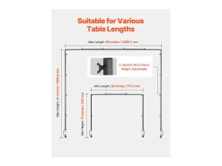 Prateleira* Suporte de Haste de Mesa SucceBuy com Pinças, Suporte de Arco de Mesa, Altura Ajustável 33-107 cm Comprimento Ajustável 71.1-249 cm, Quadro de Arco de Metal Preto