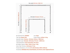 Prateleira* Suporte de Haste de Mesa SucceBuy com Pinças, Suporte de Arco de Mesa, Altura Ajustável 33-107 cm Comprimento Ajustável 71.1-249 cm, Quadro de Arco de Metal Preto