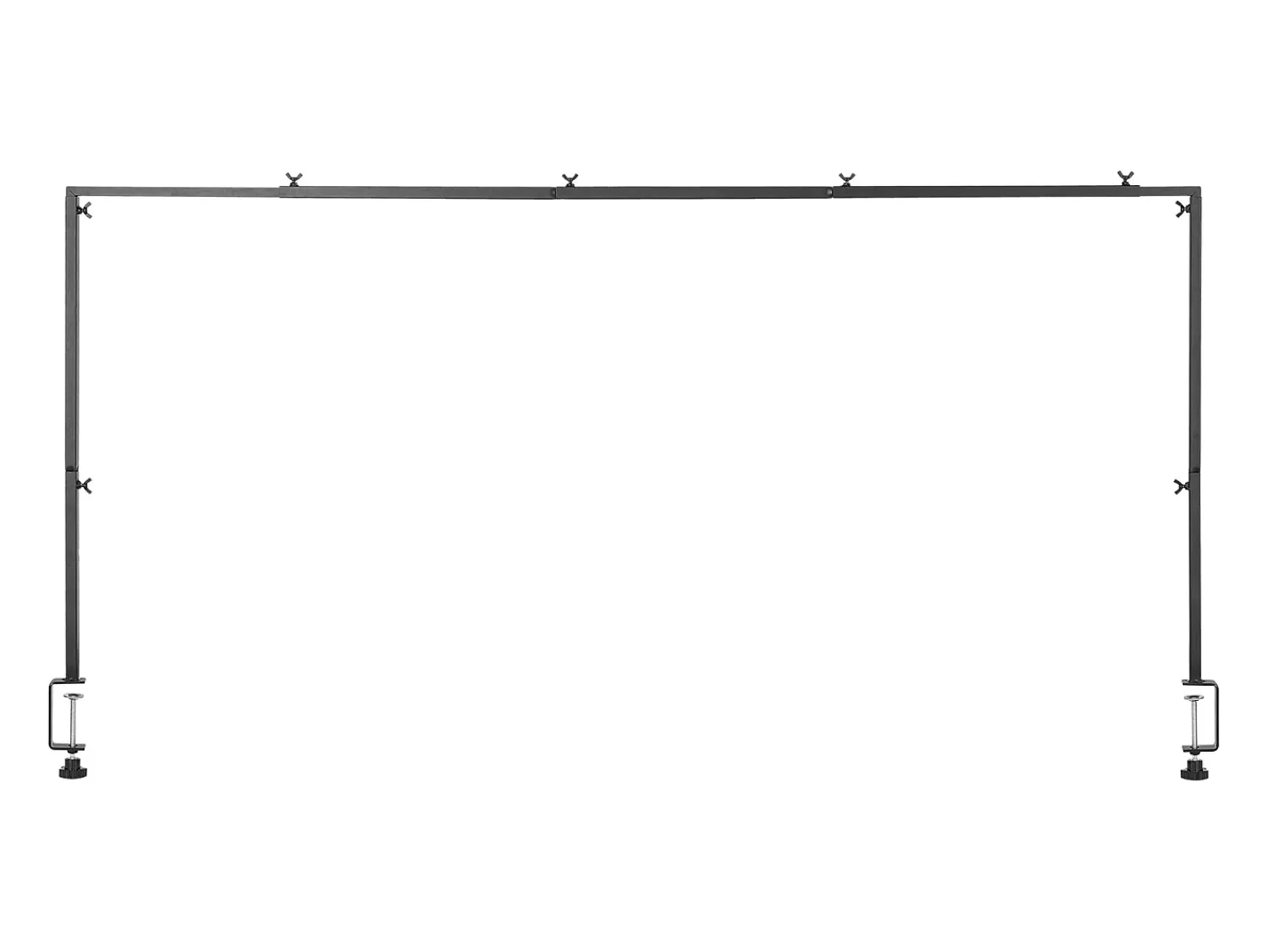 Prateleira* Suporte de Haste de Mesa SucceBuy com Pinças, Suporte de Arco de Mesa, Altura Ajustável 33-107 cm Comprimento Ajustável 71.1-249 cm, Quadro de Arco de Metal Preto