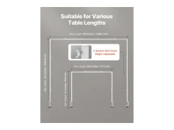 Suporte de Haste de Mesa SucceBuy com Pinças, Suporte de Arco de Mesa, Altura Ajustável 33-106.7 cm Comprimento Ajustável 71.1-249 cm, Quadro de Arco de Metal^ Prateleira