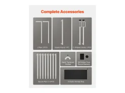 Suporte de Haste de Mesa SucceBuy com Pinças, Suporte de Arco de Mesa, Altura Ajustável 33-106.7 cm Comprimento Ajustável 71.1-249 cm, Quadro de Arco de Metal^ Prateleira