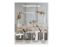 Suporte de Haste de Mesa SucceBuy com Pinças, Suporte de Arco de Mesa, Altura Ajustável 33-106.7 cm Comprimento Ajustável 71.1-249 cm, Quadro de Arco de Metal^ Prateleira
