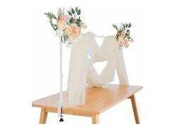 Suporte de Haste de Mesa SucceBuy com Pinças, Suporte de Arco de Mesa, Altura Ajustável 33-106.7 cm Comprimento Ajustável 71.1-249 cm, Quadro de Arco de Metal^ Prateleira
