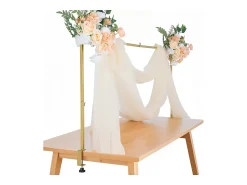 Suporte de Haste de Mesa SucceBuy com Pinças, Suporte de Arco de Mesa, Altura Ajustável 33-107 cm Comprimento Ajustável 71.12-249 cm, Quadro de Arco de Metal^ Prateleira