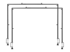 Prateleira* Suporte de Haste de Mesa SucceBuy com Pinças, Suporte de Arco de Mesa, 2 PCS, Altura Ajustável 33-106.7 cm Comprimento Ajustável 71.1-249 cm, Quadro de Arco Preto