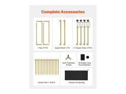 Suporte de Haste de Mesa SucceBuy com Pinças, Suporte de Arco de Mesa, 2 PCS, Altura Ajustável 33-107 cm Comprimento Ajustável 71.1-249 cm, Quadro de Arco de Metal^ Prateleira