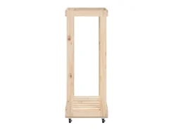 Suporte de lenha c/ rodas 76,5x40x108 cm pinho maciço PT577499^ Acessórios De Arrumação