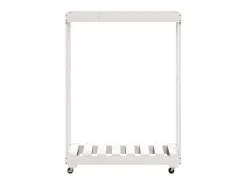 Suporte de lenha c/ rodas 76,5x40x108 cm pinho maciço PT547164^ Acessórios De Arrumação