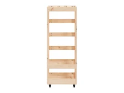 Acessórios De Arrumação| Suporte de lenha c/ rodas 40x49x110 cm pinho maciço PT771263 Natural claro