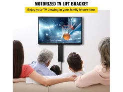Suporte de Parede Motorizado para TV SucceBuy, Suporte de TV de 71 CM, Suporte Ajustável para TVs de 66 a 145 CM, Comando, Capacidade para 60 KG^ Móvel De Tv