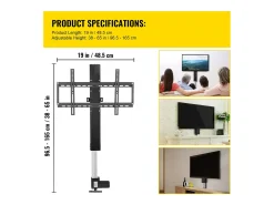 Suporte de Parede Motorizado para TV SucceBuy, Suporte de TV de 71 CM, Suporte Ajustável para TVs de 66 a 145 CM, Comando, Capacidade para 60 KG^ Móvel De Tv