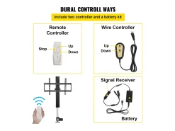 Suporte de Parede Motorizado para TV SucceBuy, Suporte de TV de 71 CM, Suporte Ajustável para TVs de 66 a 145 CM, Comando, Capacidade para 60 KG^ Móvel De Tv