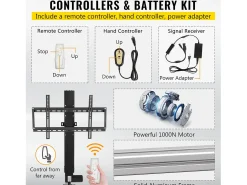 Discount Suporte de Parede para TV SucceBuy Suporte de Elevação Automático para TV 220 V 71 cm com Comando para Uso Doméstico, Preto