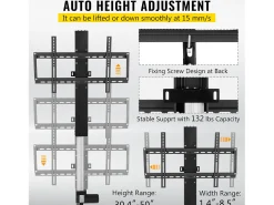 Discount Suporte de Parede para TV SucceBuy Suporte de Elevação Automático para TV 220 V 71 cm com Comando para Uso Doméstico, Preto