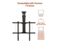 Sale Suporte de Parede para TV SucceBuy Suporte de Teto Motorizado para TV - Dobrável Eletricamente para Ecrãs de 81 a 165 cm Preto