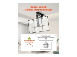 Sale Suporte de Parede para TV SucceBuy Suporte de Teto Motorizado para TV - Dobrável Eletricamente para Ecrãs de 81 a 165 cm Preto