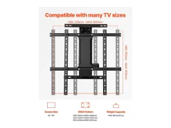 Móvel De Tv| Suporte de Parede para TV SucceBuy Suporte de Parede Elétrico Motorizado para TVs de 813 a 1651 mm, Suporte de TV Ajustável Eletricamente com VESA 60 x 60 cm Preto