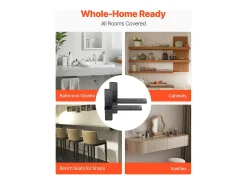 Clearance Suporte de Prateleira Flutuante SucceBuy, 30.48x7.35x30.48 cm, Suportes de Parede Invisíveis em T Resistentes, Conjunto de 2, Capacidade de Carga 90 kg Preto
