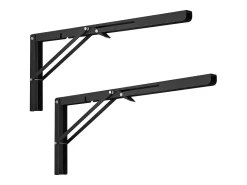 Prateleira| Suporte de Prateleira SucceBuy, Plegável, 61 cm de Comprimento, 2 Peças, Resistente e com Alta Capacidade de Carga Preto