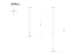 VCM Suporte de teto Beamer | Até 50 kg | Altura ajustável 120-230 cm | Suporte de projetor extensível | Montagem universal no teto | CPM (Prata)^ Móvel De Tv