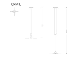 VCM Suporte de teto Beamer | Até 50 kg | Altura ajustável 120-230 cm | Suporte de projetor extensível | Montagem universal no teto | CPM (Prata)^ Móvel De Tv