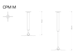 Móvel De Tv|VCM Suporte de teto Beamer | Até 50 kg | Altura ajustável 70-125 cm | Suporte de projetor extensível | Montagem universal no teto | CPM (Prata) Multicor