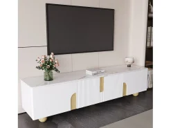 Merax Suporte de TV - 180 x 40 x 44 cm - com 4 portas - pés esféricos - Aglomerado + MDF -^ Móvel De Tv