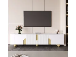 Merax Suporte de TV - 180 x 40 x 44 cm - com 4 portas - pés esféricos - Aglomerado + MDF -^ Móvel De Tv