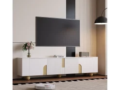 Merax Suporte de TV - 180 x 40 x 44 cm - com 4 portas - pés esféricos - Aglomerado + MDF -^ Móvel De Tv