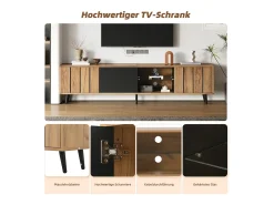 Merax Suporte de TV - 175 x 31,5 x 45 cm - com 3 armários - adequado para TVs de 75 polegadas - aglomerado - natural^ Móvel De Tv