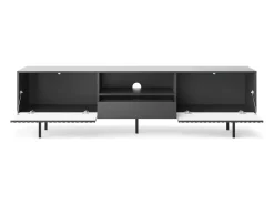 Móvel De Tv* Suporte de TV 2 portas e 1 gaveta em madeira laminada, 180x51 cm Preto