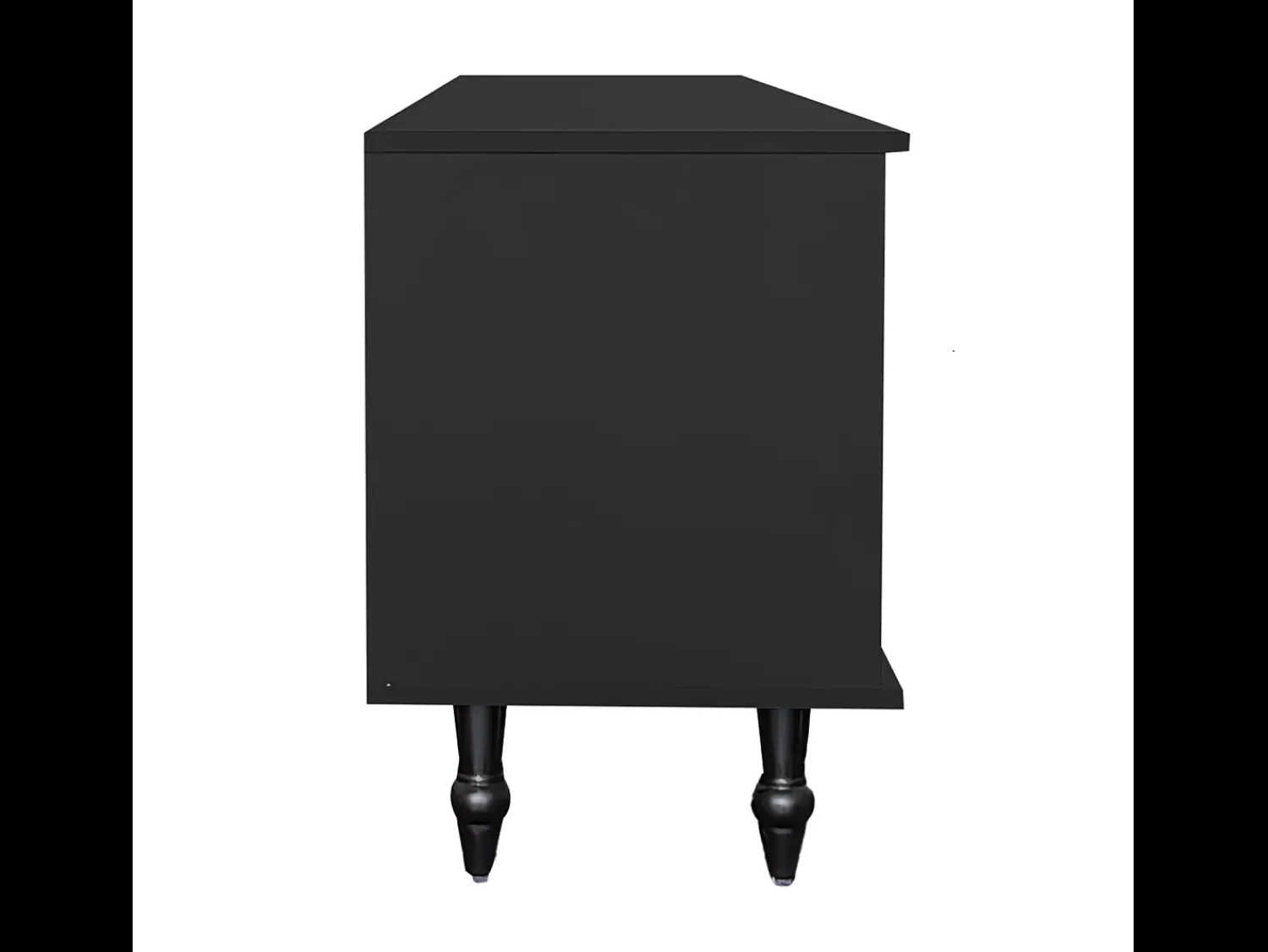 Suporte de TV baixo em estilo retrô com 6 compartimentos de armazenamento, pés de madeira maciça, .^ Móvel De Tv