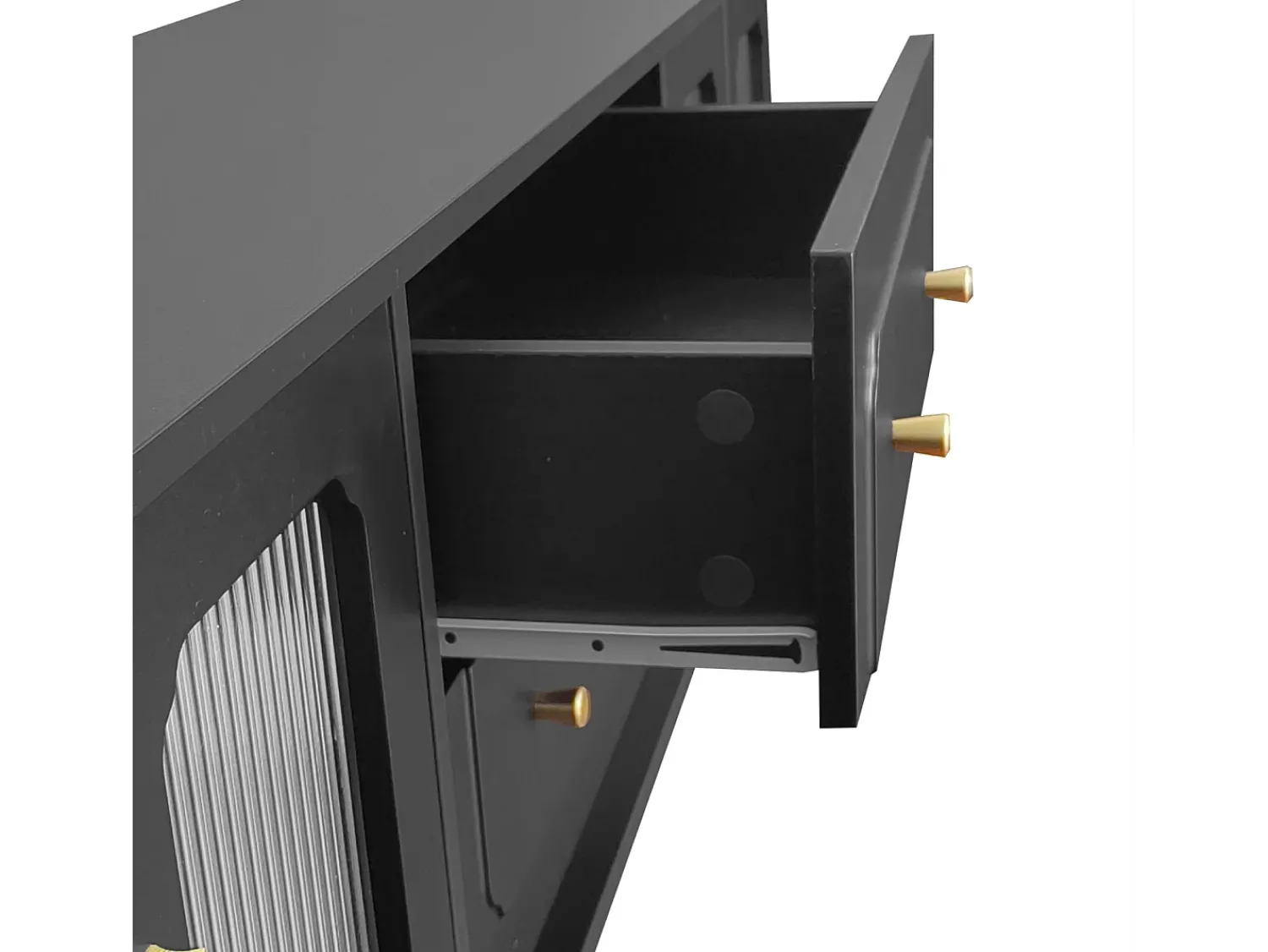 Suporte de TV baixo em estilo retrô com 6 compartimentos de armazenamento, pés de madeira maciça, .^ Móvel De Tv