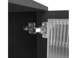 Suporte de TV baixo em estilo retrô com 6 compartimentos de armazenamento, pés de madeira maciça, .^ Móvel De Tv