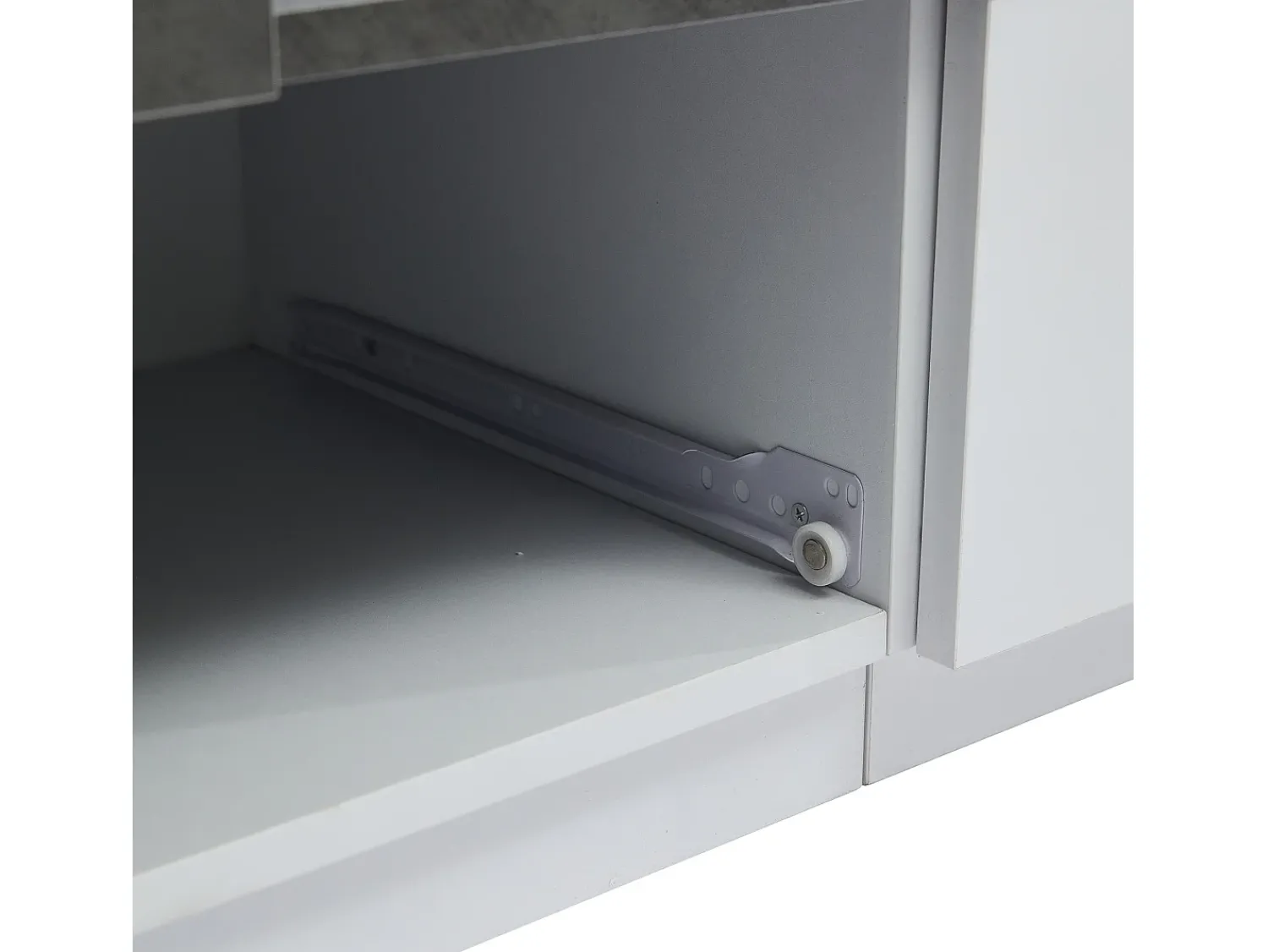 Móvel De Tv* Suporte de TV - Suporte de TV com 4 portas e 2 gavetas - com iluminação LED e prateleiras em vidro - para sala de estar e quarto Branco