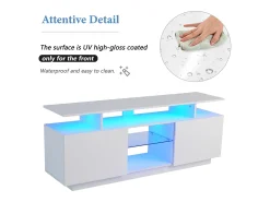 Móvel De Tv*Hauss Spole Suporte de TV com iluminação LED de 16 cores e 2 portas - para TVs de 40 a 49 polegadas. Branco