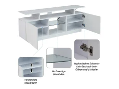 Móvel De Tv*Hauss Spole Suporte de TV com iluminação LED de 16 cores e 2 portas - para TVs de 40 a 49 polegadas. Branco