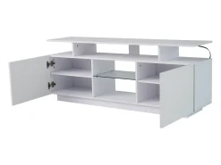 Móvel De Tv*Hauss Spole Suporte de TV com iluminação LED de 16 cores e 2 portas - para TVs de 40 a 49 polegadas. Branco