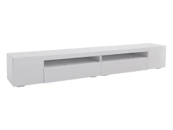 Online Hauss Spole Suporte de TV com iluminação LED e 4 portas - Madeira MDF Branco