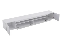 Online Hauss Spole Suporte de TV com iluminação LED e 4 portas - Madeira MDF Branco