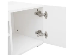 Online Hauss Spole Suporte de TV com iluminação LED e 4 portas - Madeira MDF Branco
