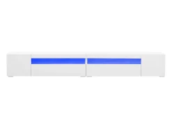 Online Hauss Spole Suporte de TV com iluminação LED e 4 portas - Madeira MDF Branco